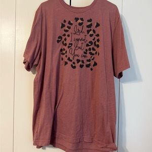 Mauve Graphic Tee with Black Print